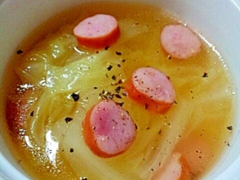 白菜とウインナーの簡単スープ♪